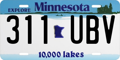 MN license plate 311UBV