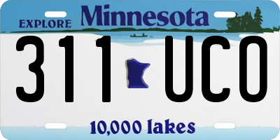 MN license plate 311UCO
