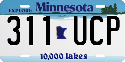 MN license plate 311UCP