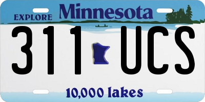 MN license plate 311UCS