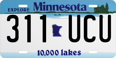 MN license plate 311UCU