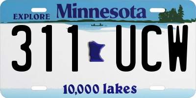 MN license plate 311UCW