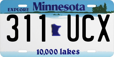 MN license plate 311UCX