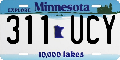 MN license plate 311UCY