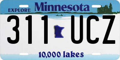 MN license plate 311UCZ
