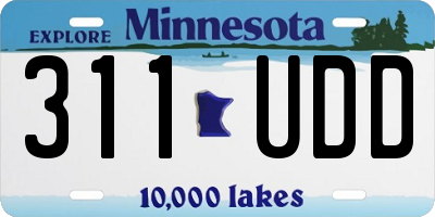 MN license plate 311UDD