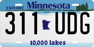 MN license plate 311UDG