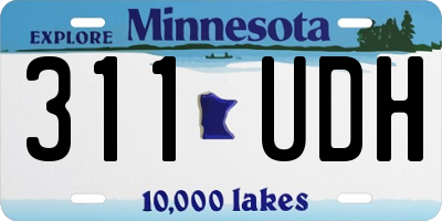 MN license plate 311UDH
