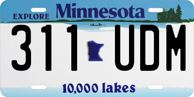 MN license plate 311UDM