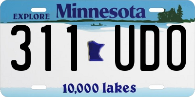 MN license plate 311UDO