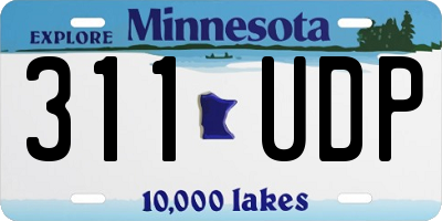 MN license plate 311UDP