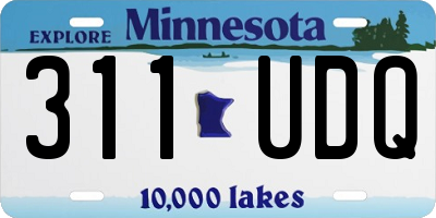 MN license plate 311UDQ