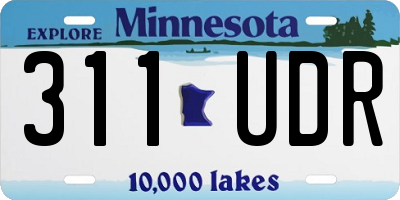 MN license plate 311UDR