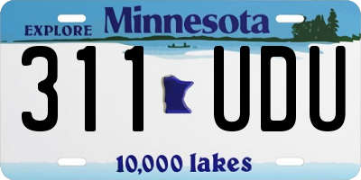 MN license plate 311UDU