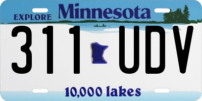 MN license plate 311UDV