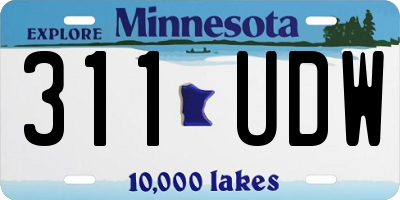 MN license plate 311UDW