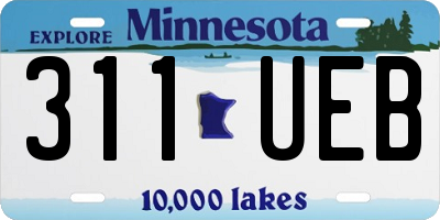 MN license plate 311UEB