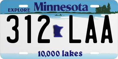 MN license plate 312LAA