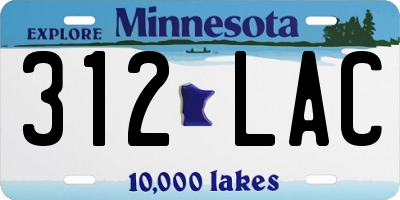 MN license plate 312LAC