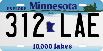 MN license plate 312LAE