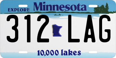 MN license plate 312LAG