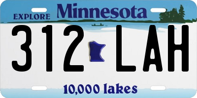 MN license plate 312LAH