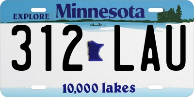 MN license plate 312LAU