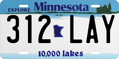 MN license plate 312LAY