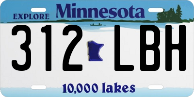 MN license plate 312LBH
