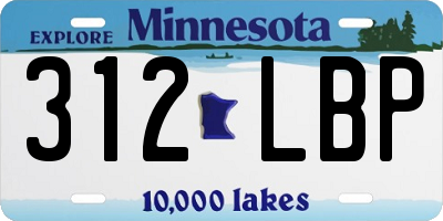 MN license plate 312LBP