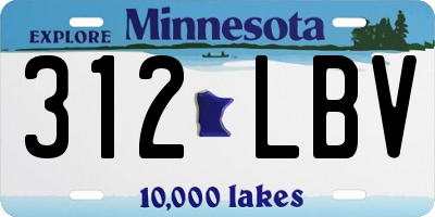 MN license plate 312LBV