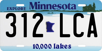 MN license plate 312LCA