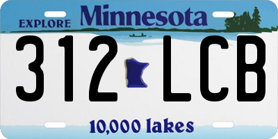 MN license plate 312LCB