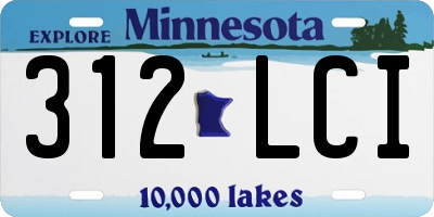 MN license plate 312LCI
