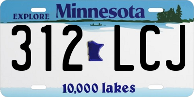 MN license plate 312LCJ