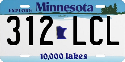 MN license plate 312LCL