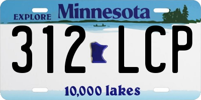 MN license plate 312LCP