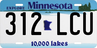 MN license plate 312LCU