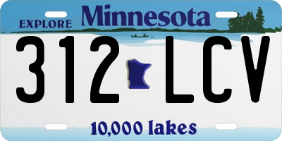 MN license plate 312LCV