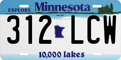 MN license plate 312LCW