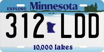 MN license plate 312LDD