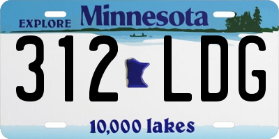 MN license plate 312LDG
