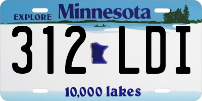 MN license plate 312LDI