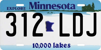 MN license plate 312LDJ