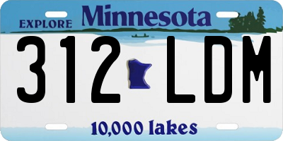MN license plate 312LDM