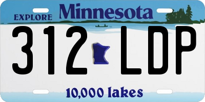 MN license plate 312LDP