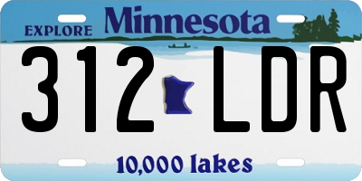 MN license plate 312LDR