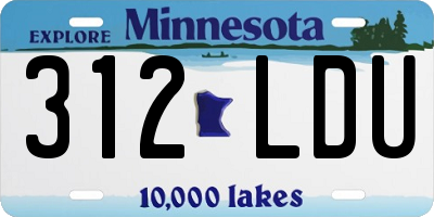 MN license plate 312LDU