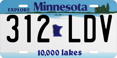 MN license plate 312LDV