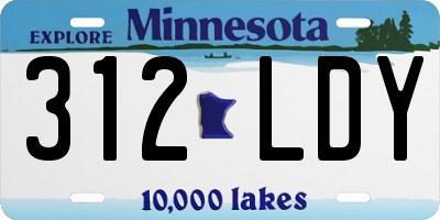 MN license plate 312LDY